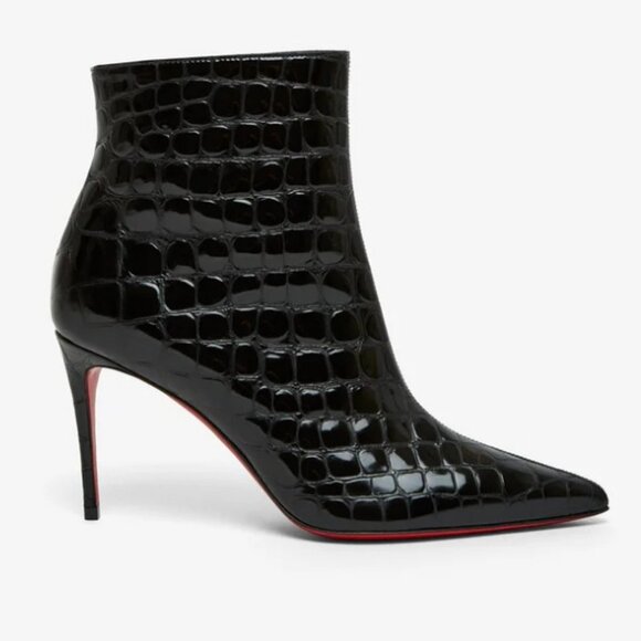 NEW Christian Louboutin 85 Croc-Effect Ankle Boots – Red Sole – Size 36.5 - Picture 6 of 6
